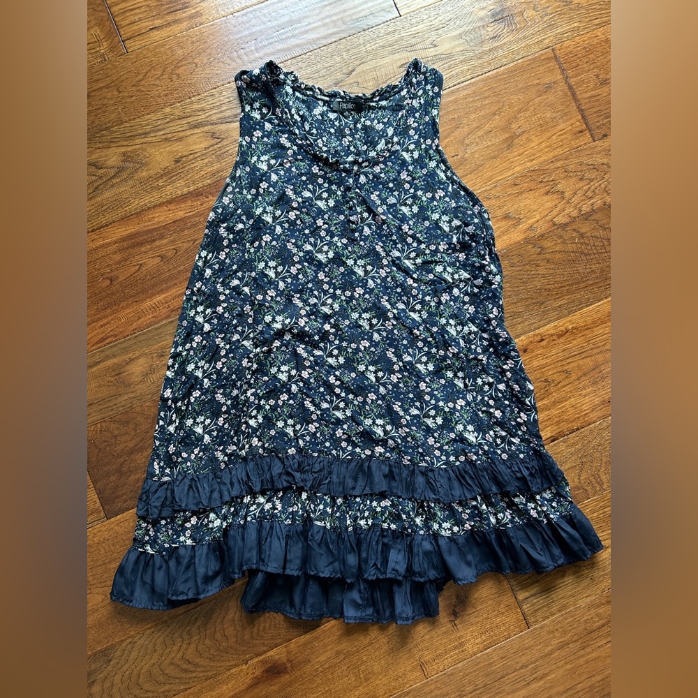 Papillon Women’s Blue Crinkle Ruffle Hem Dress - Size XL